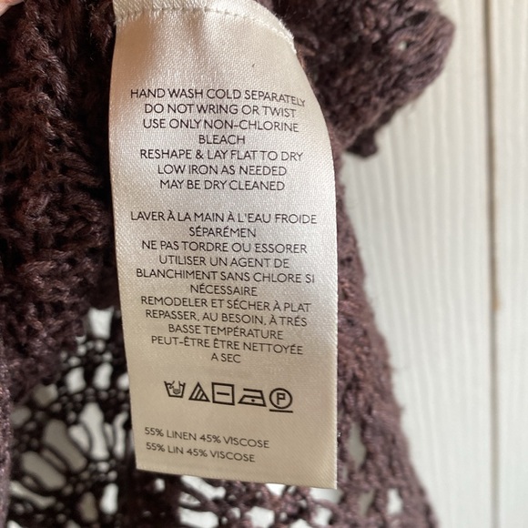 Free People NWT Boho Summer Breeze Open Knit Linen Blend  Scoop Neck Camisole M - Picture 12 of 14